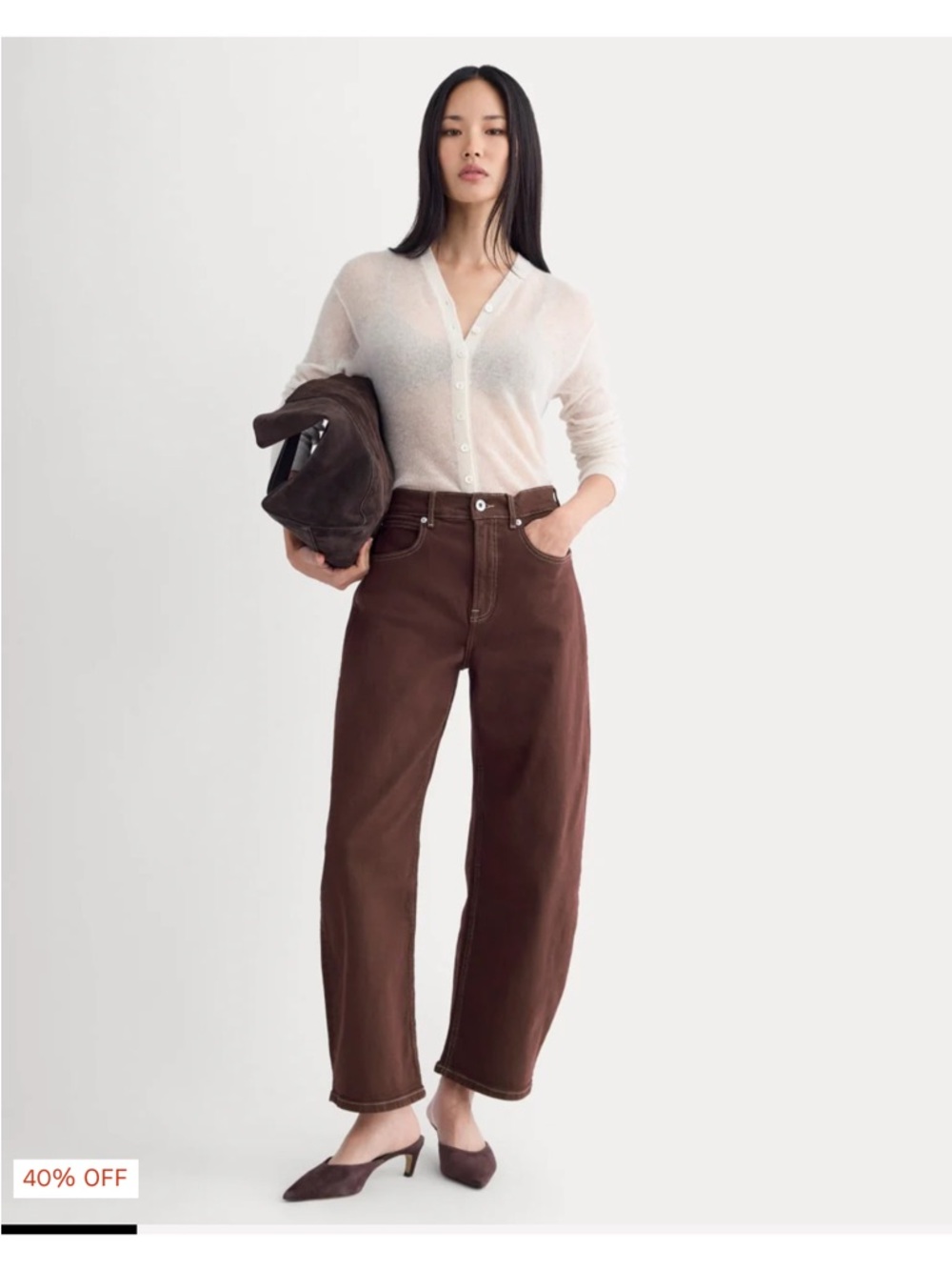 Everlane Way High Curve Jean in brown